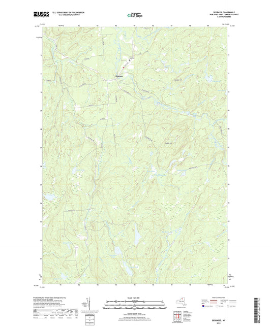 Degrasse New York US Topo Map Image
