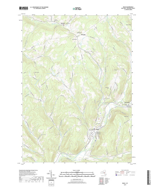 Delhi New York US Topo Map Image