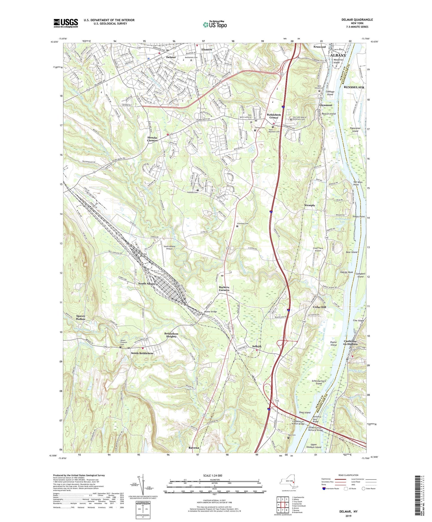 Delmar New York US Topo Map Image