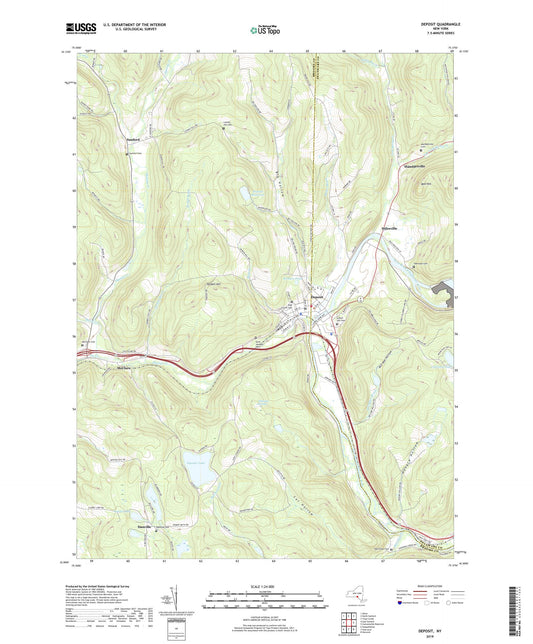 Deposit New York US Topo Map Image