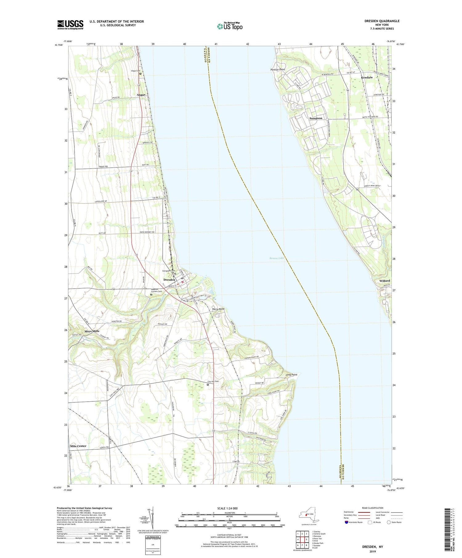 Dresden New York US Topo Map Image