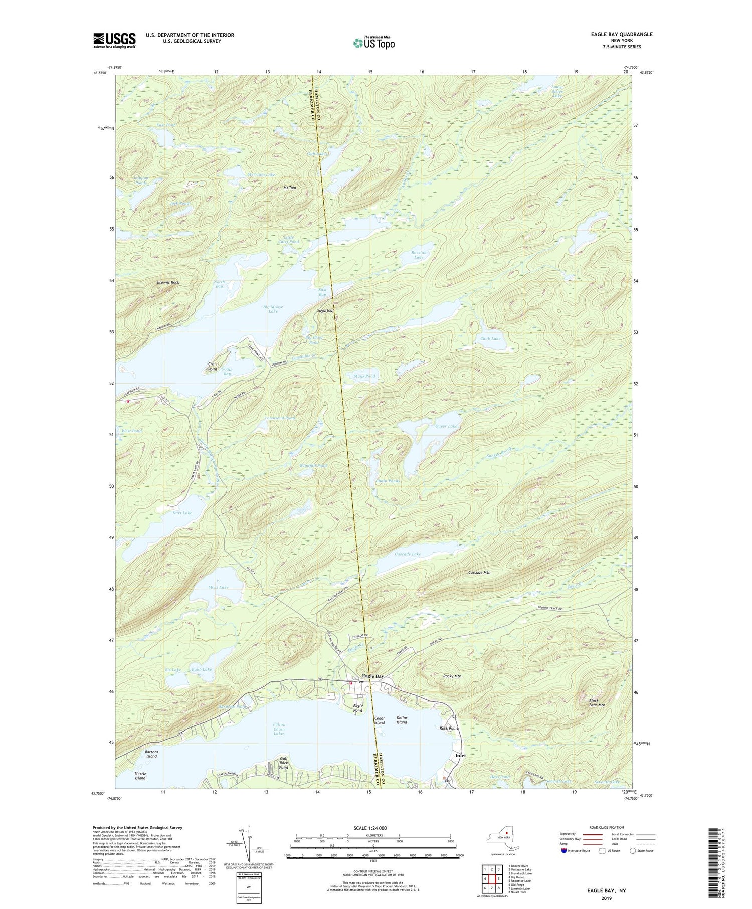 Eagle Bay New York US Topo Map Image