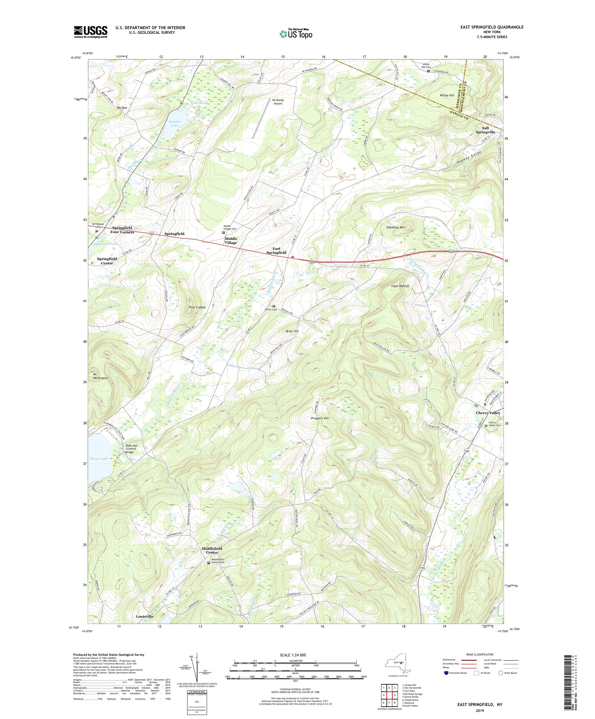 East Springfield New York US Topo Map – MyTopo Map Store