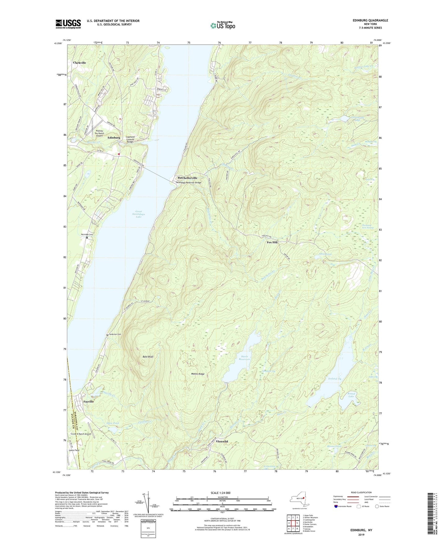 Edinburg New York US Topo Map Image