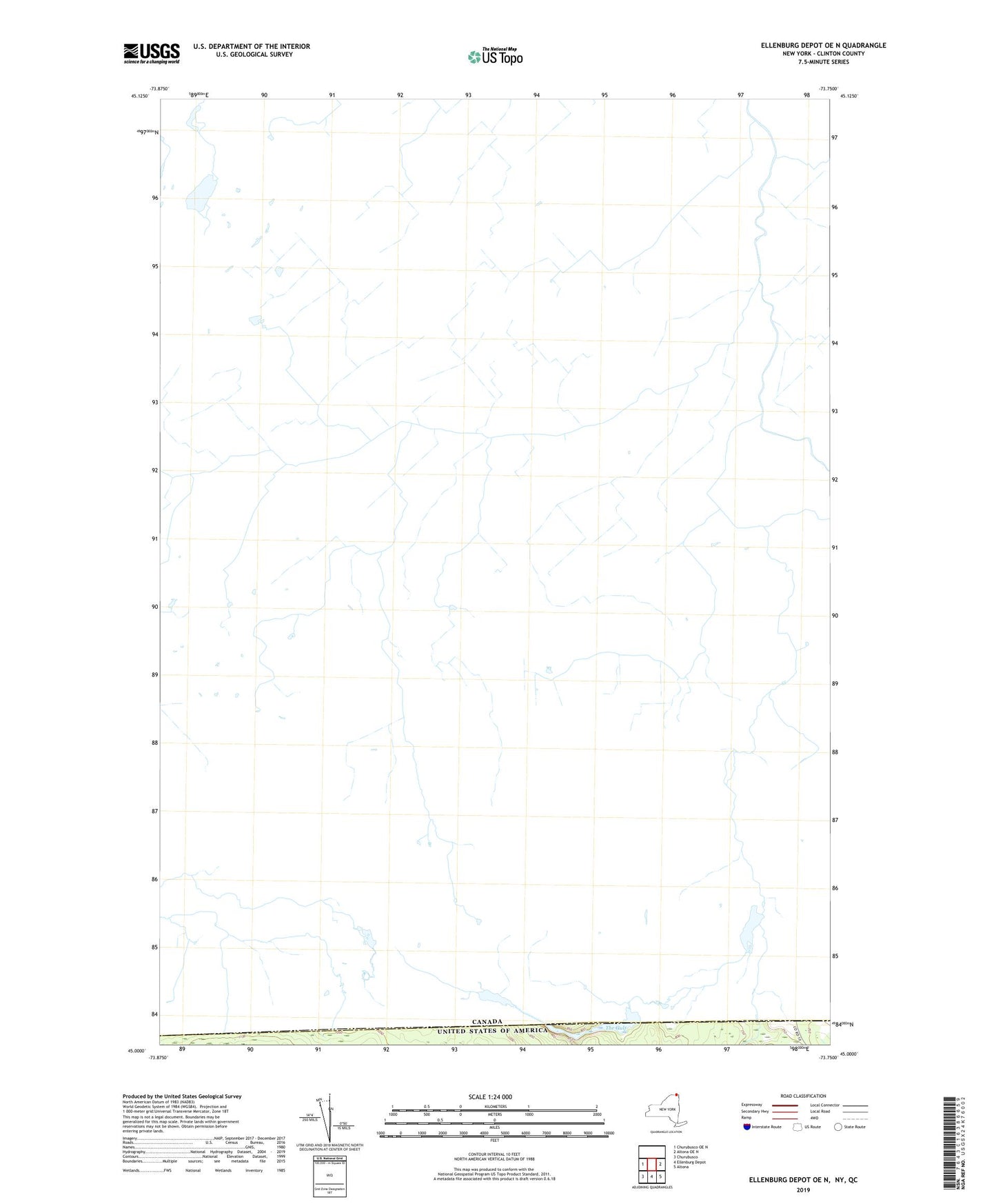 Ellenburg Depot OE N New York US Topo Map Image