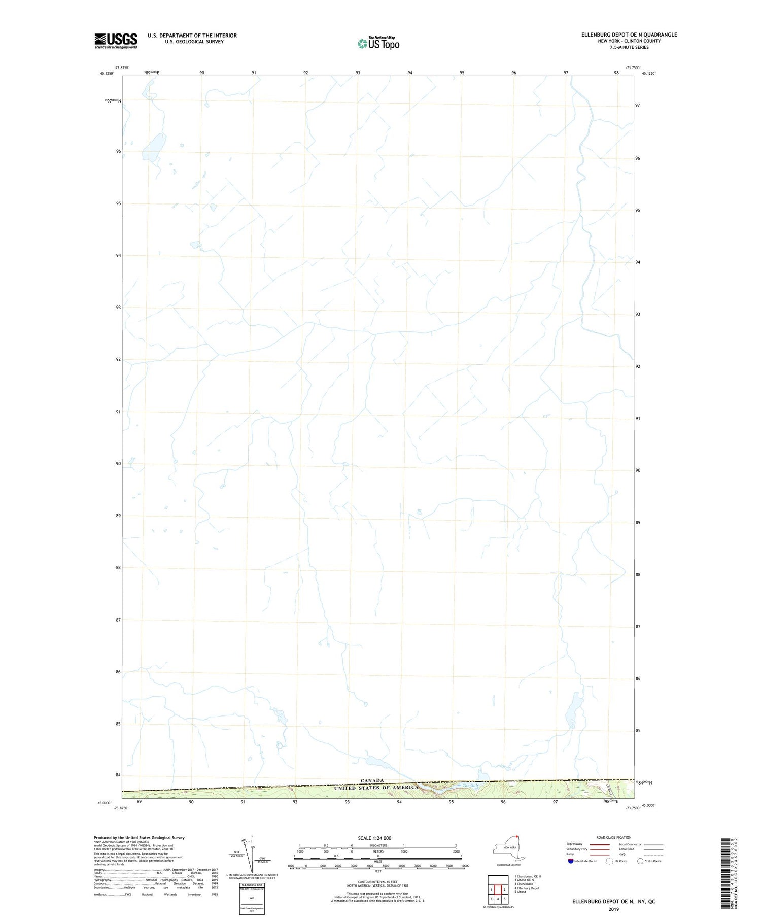 Ellenburg Depot OE N New York US Topo Map Image