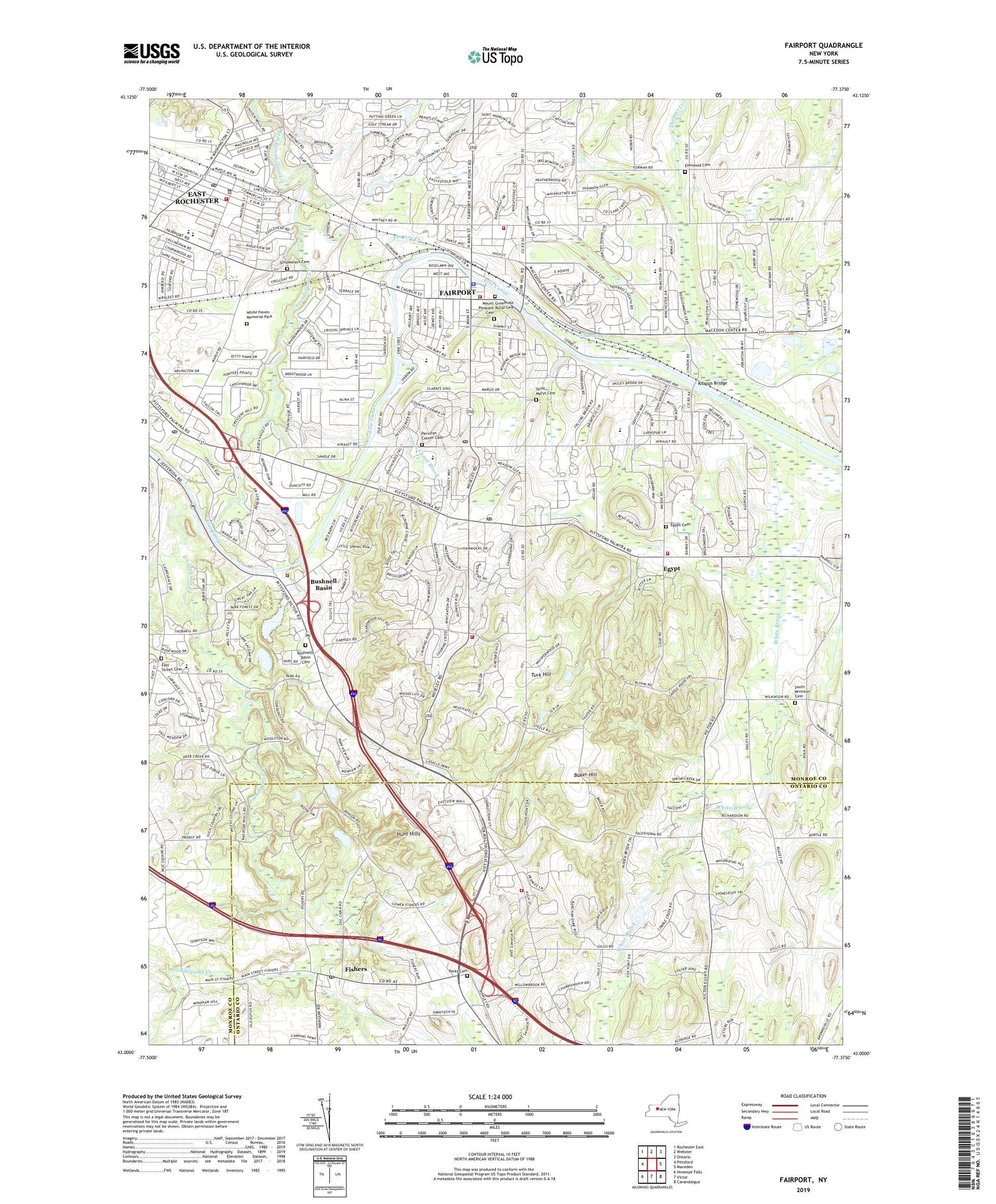 Fairport New York US Topo Map Image