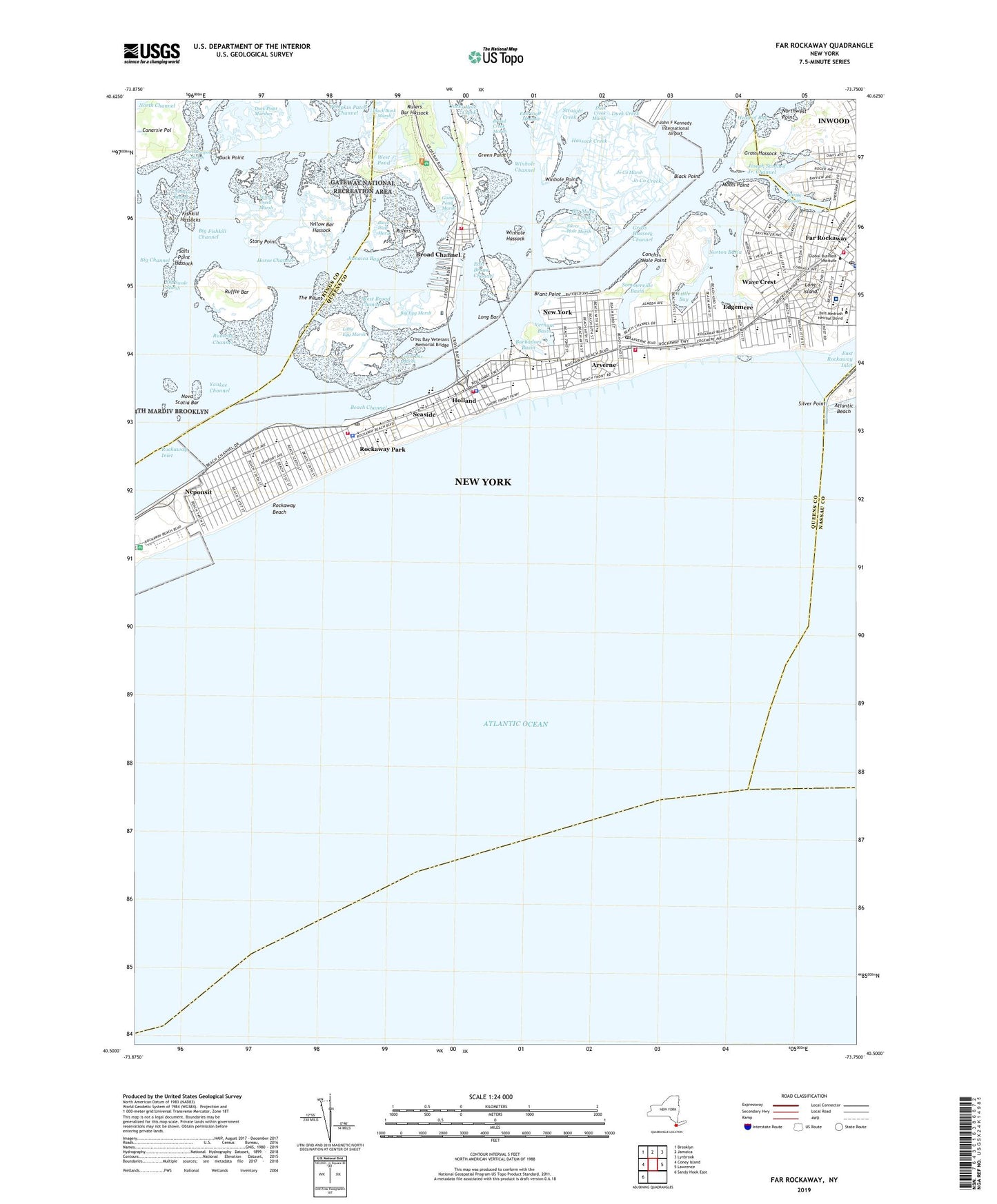 Far Rockaway New York US Topo Map Image