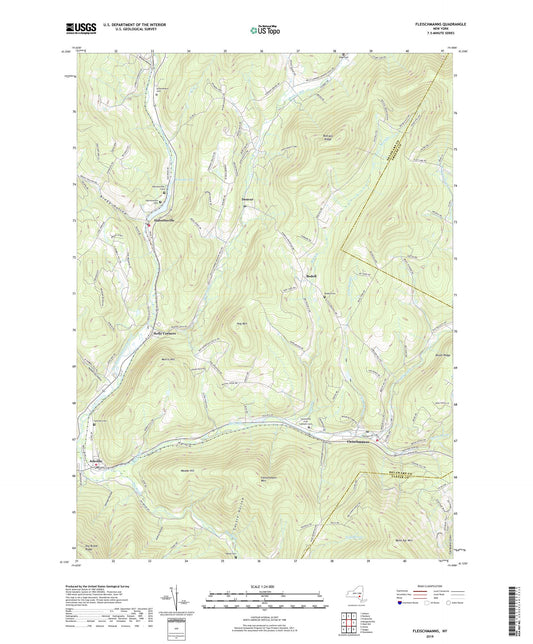 Fleischmanns New York US Topo Map Image