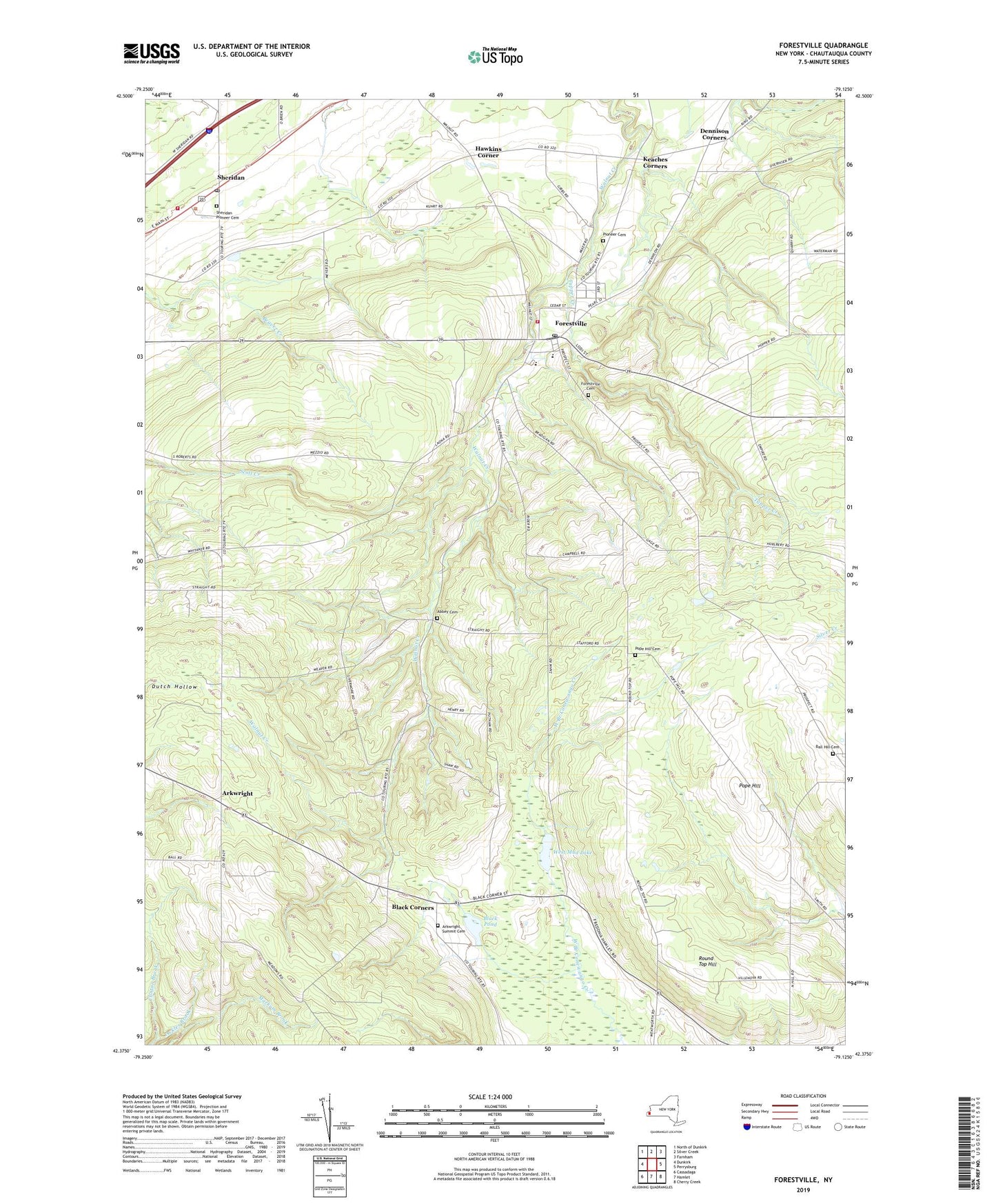 Forestville New York US Topo Map Image
