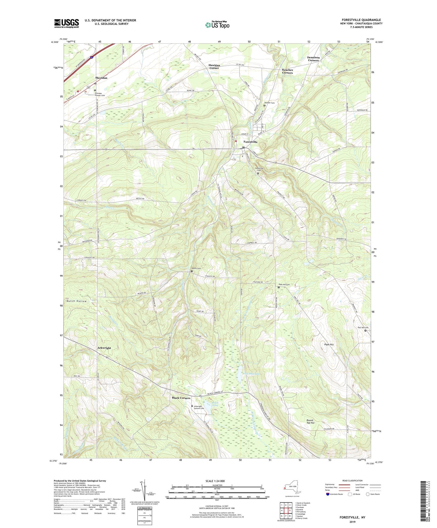 Forestville New York US Topo Map Image