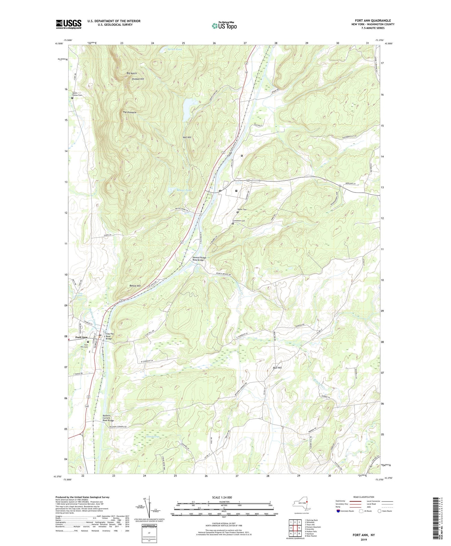 Fort Ann New York US Topo Map Image