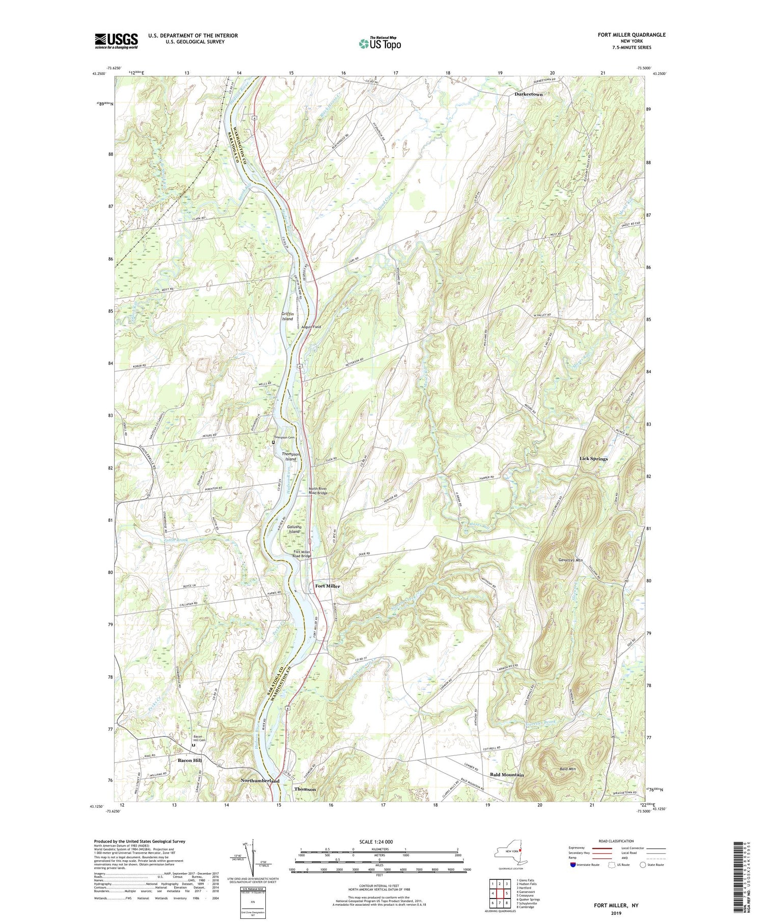 Fort Miller New York US Topo Map Image