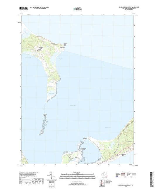 Gardiners Island East New York US Topo Map Image