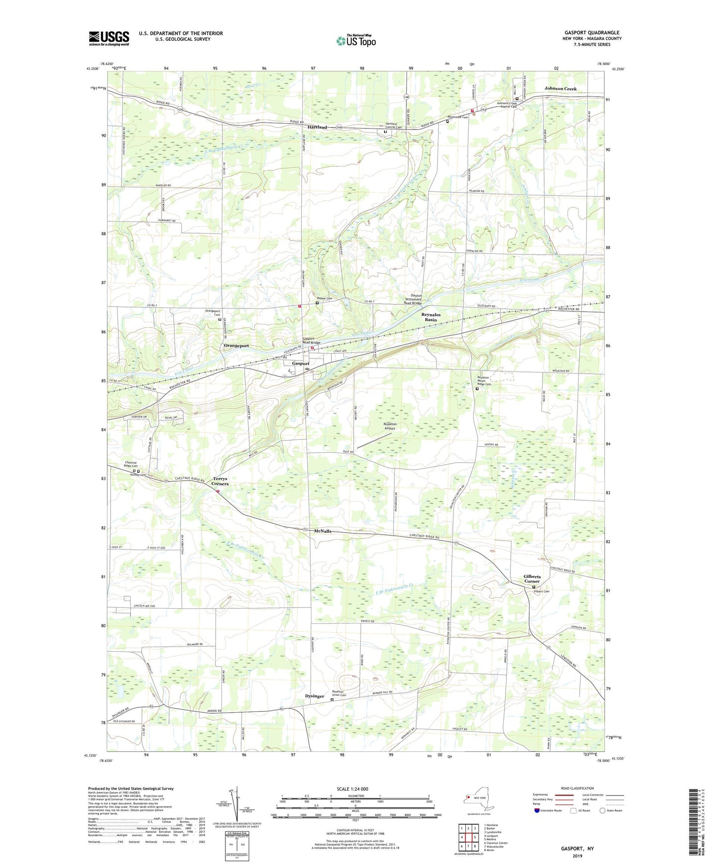 Gasport New York US Topo Map Image
