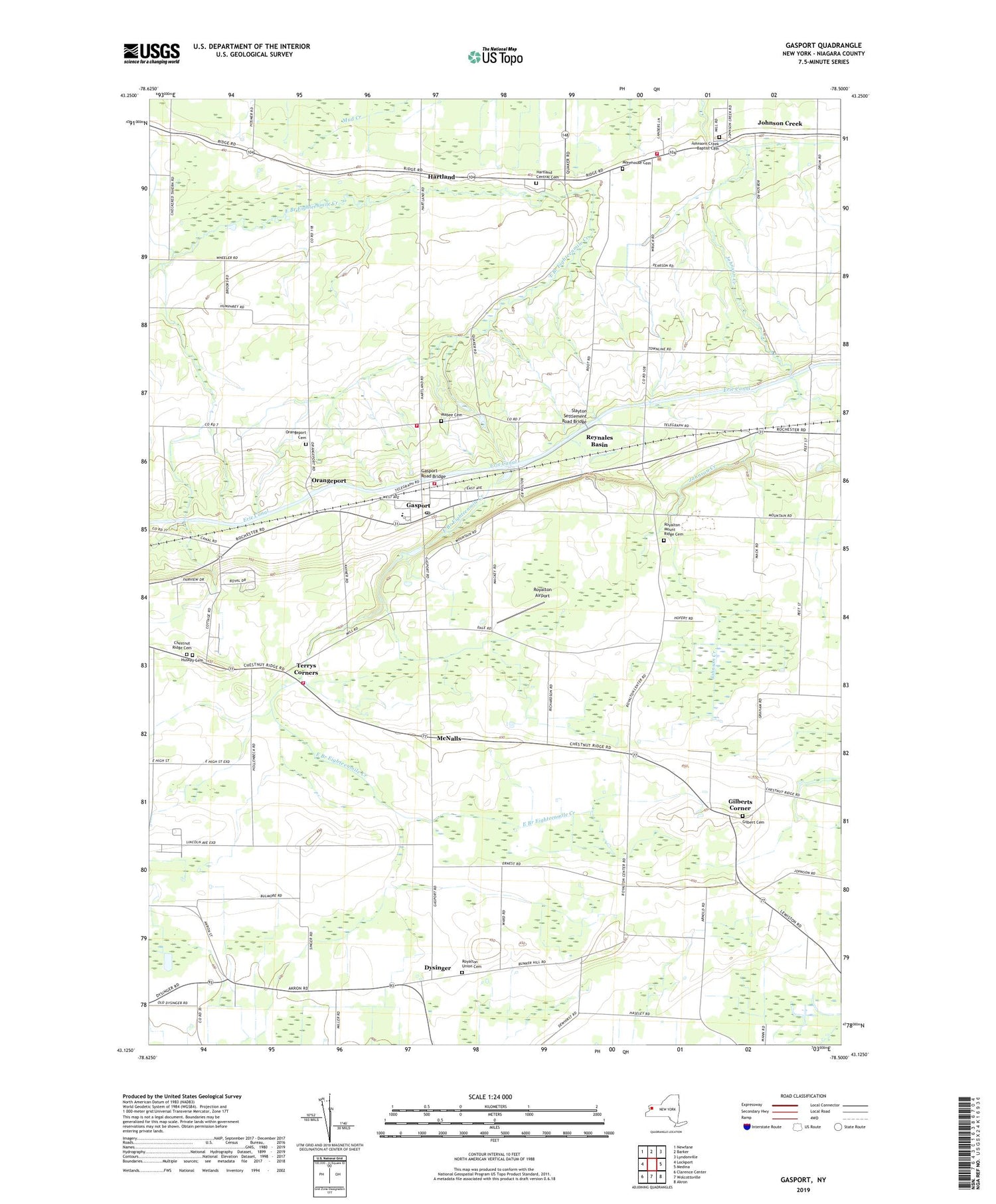 Gasport New York US Topo Map Image