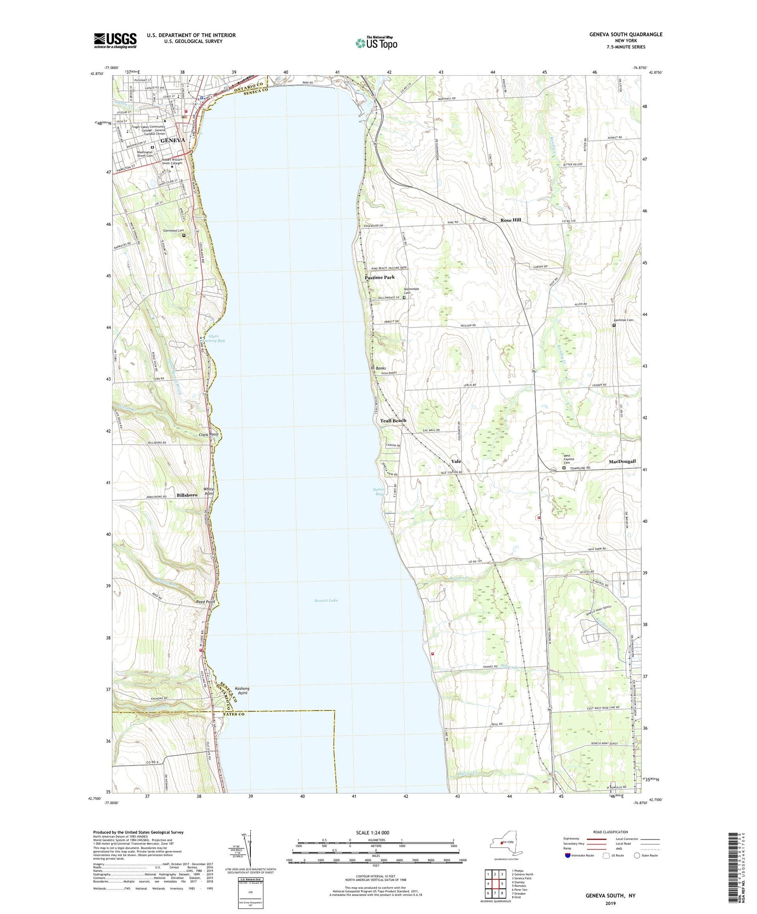 Geneva South New York US Topo Map Image