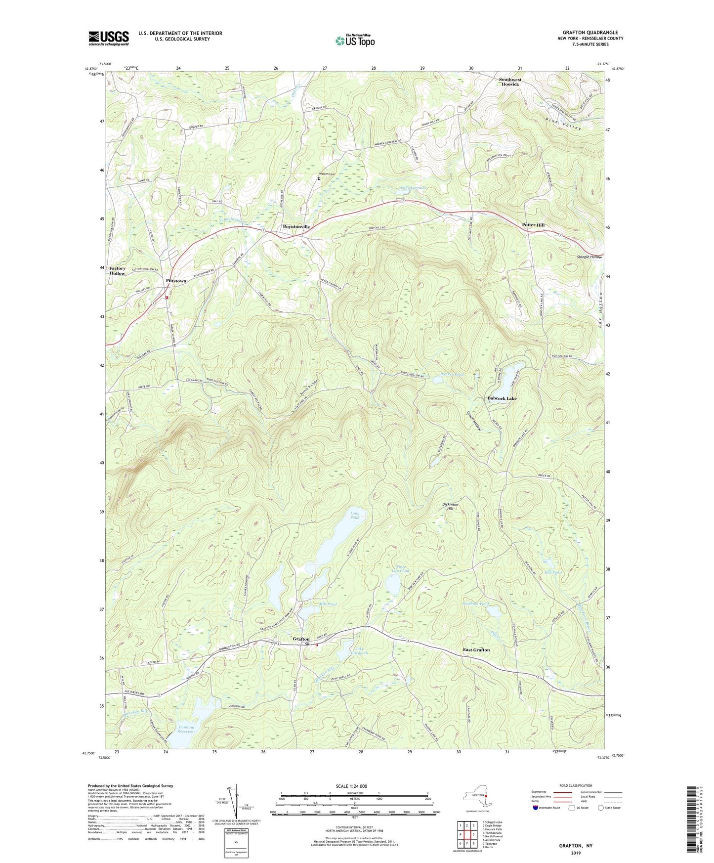 Grafton New York US Topo Map Image