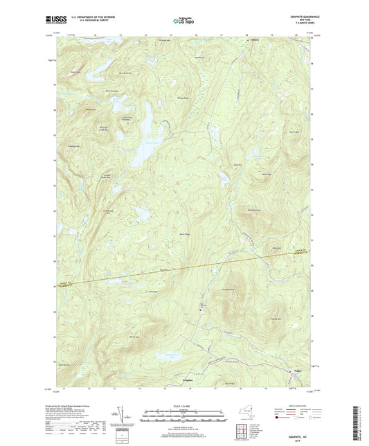 Graphite New York US Topo Map Image