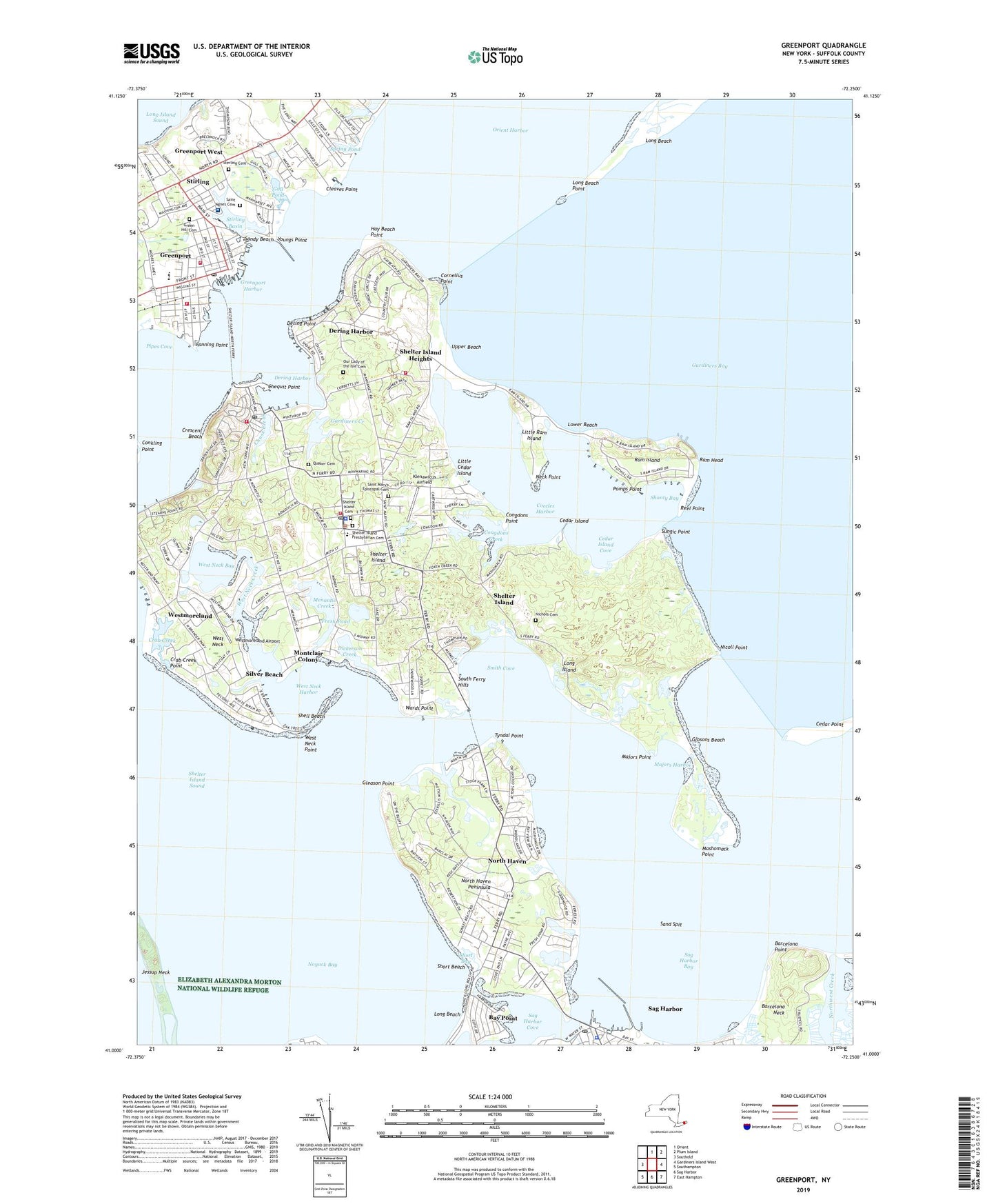Greenport New York US Topo Map Image