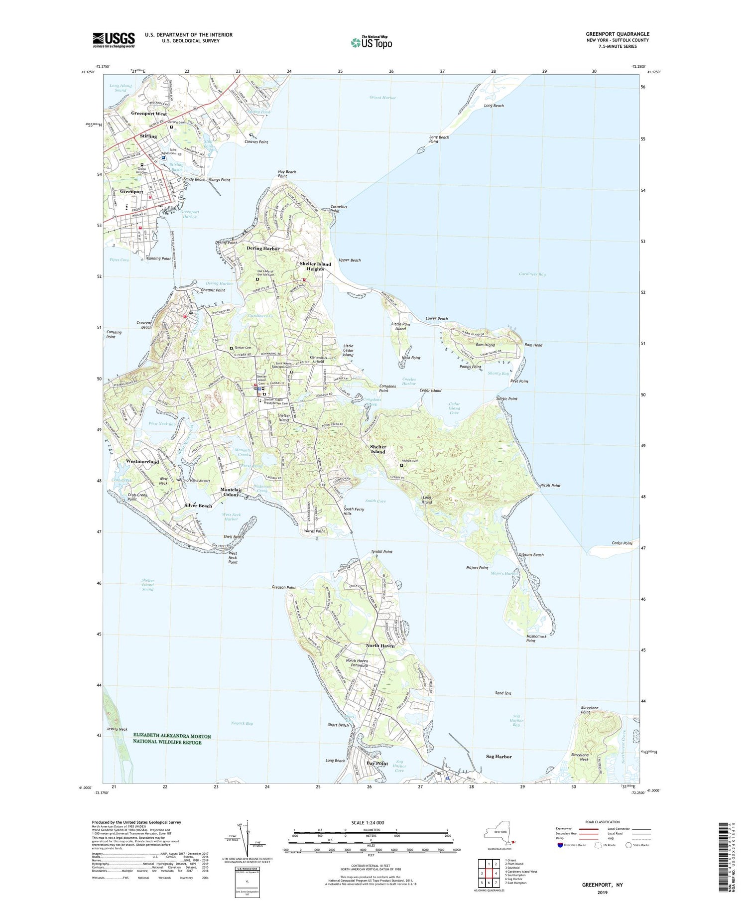 Greenport New York US Topo Map Image
