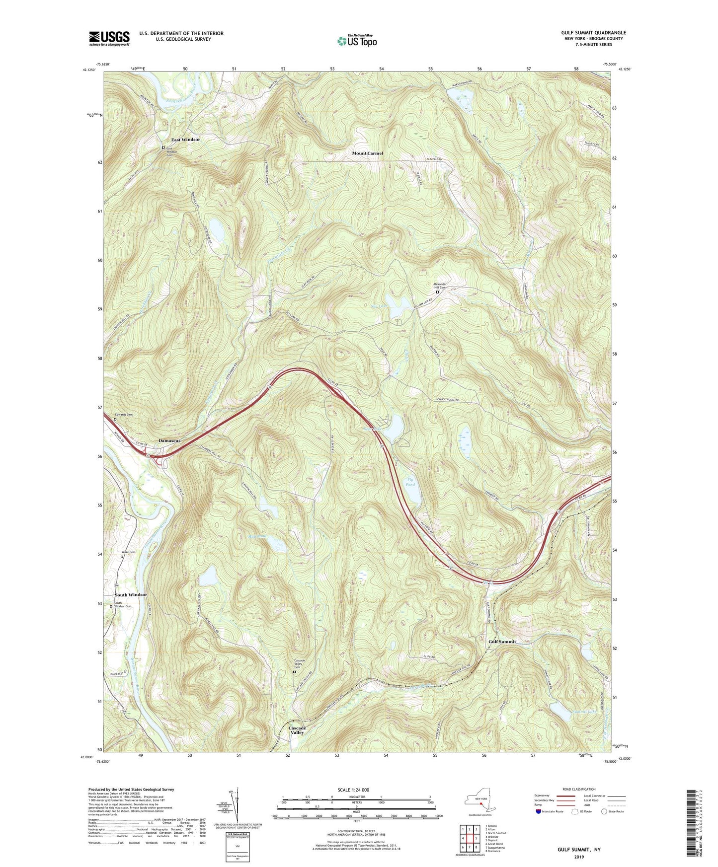 Gulf Summit New York US Topo Map Image
