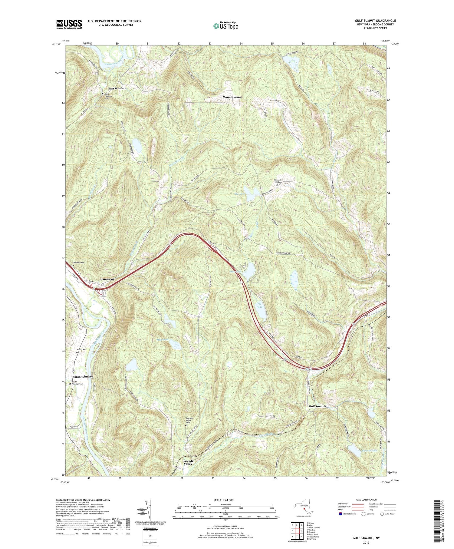 Gulf Summit New York US Topo Map Image