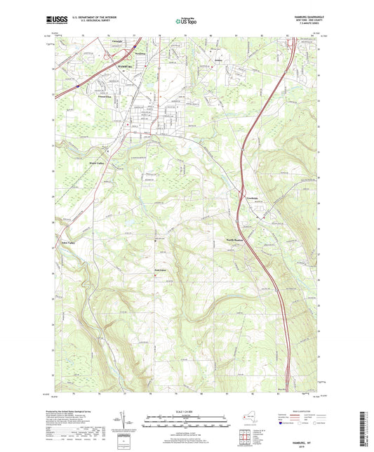 Hamburg New York US Topo Map Image