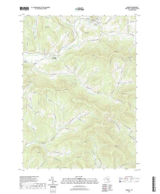 Hobart New York US Topo Map Image