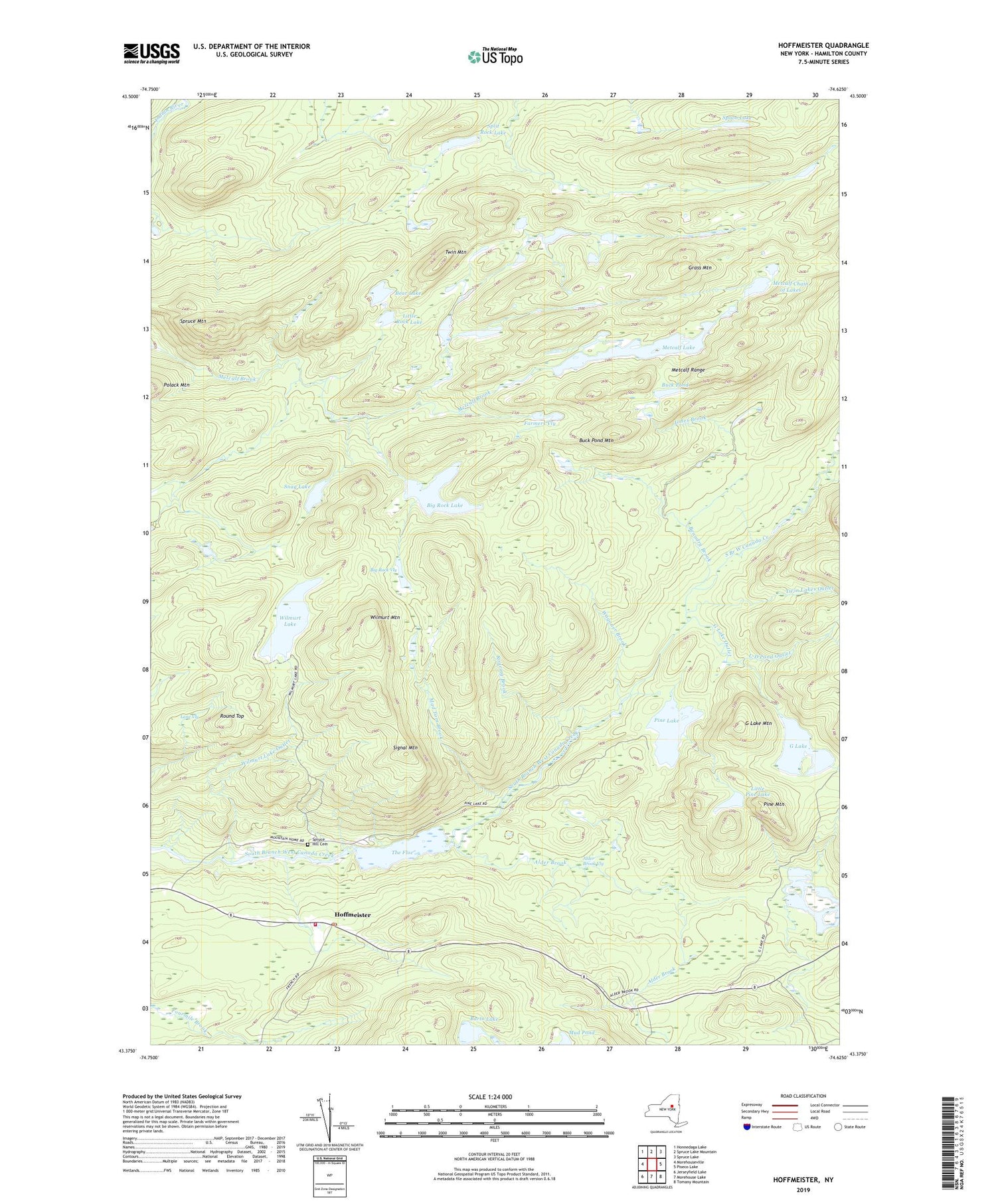 Hoffmeister New York US Topo Map Image