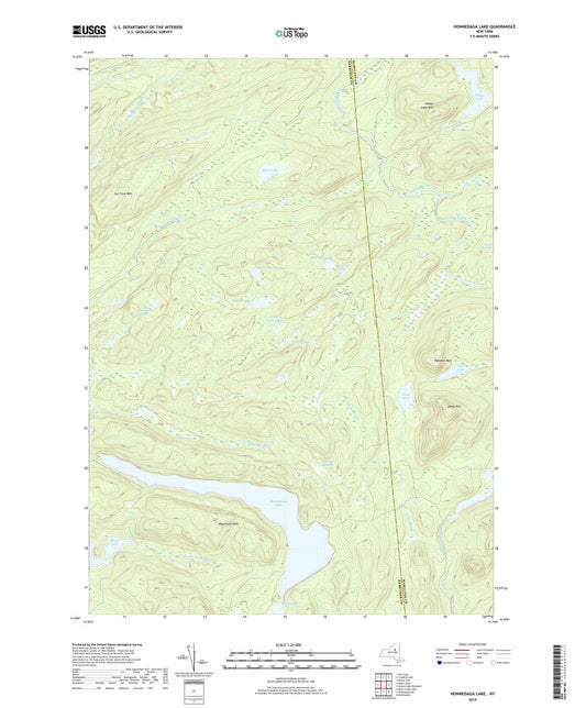 Honnedaga Lake New York US Topo Map Image