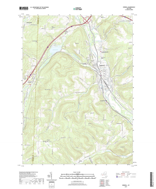Hornell New York US Topo Map Image