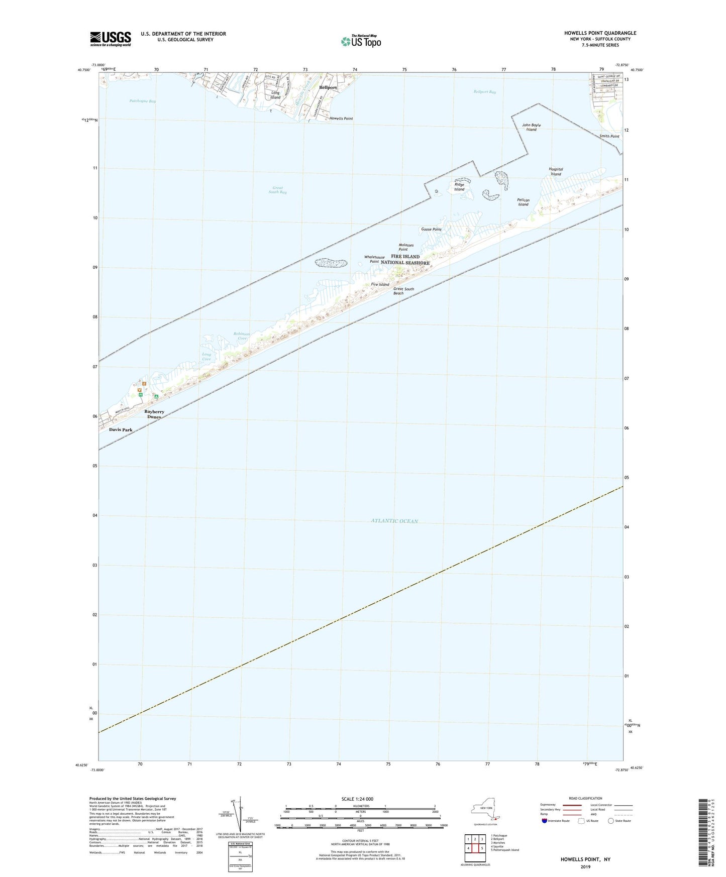 Howells Point New York US Topo Map Image