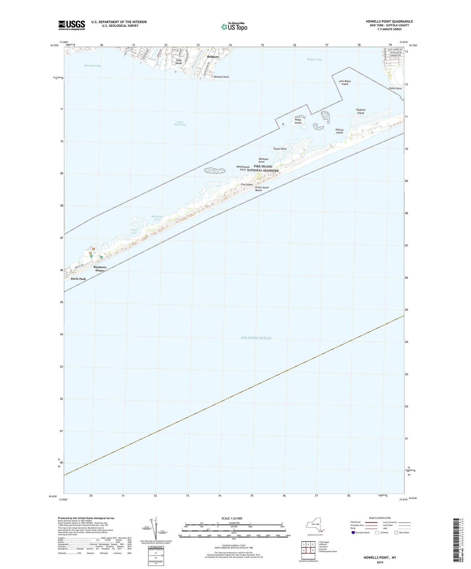 Howells Point New York US Topo Map Image