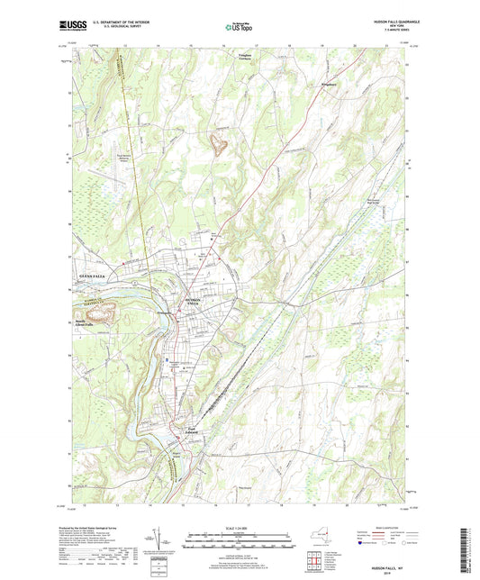 Hudson Falls New York US Topo Map Image