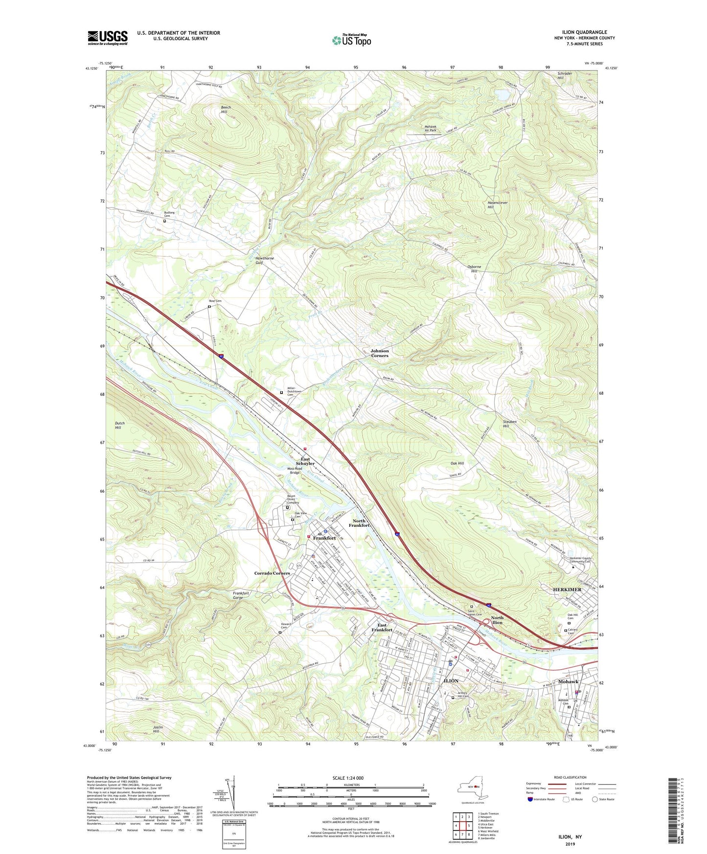 Ilion New York US Topo Map Image