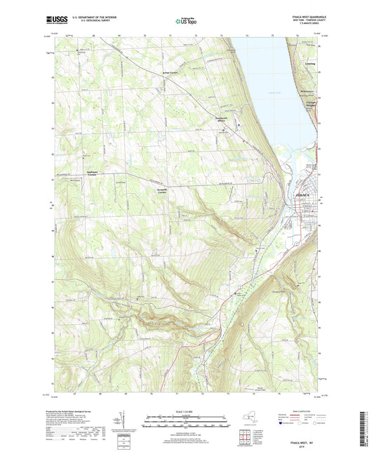 Ithaca West New York US Topo Map Image