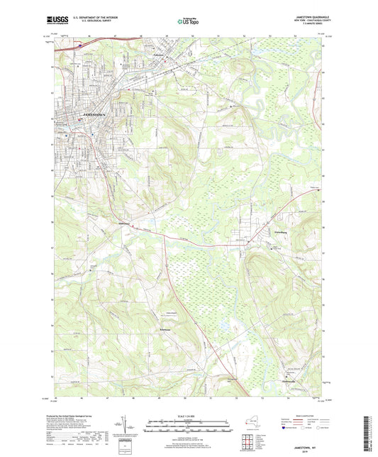 Jamestown New York US Topo Map Image