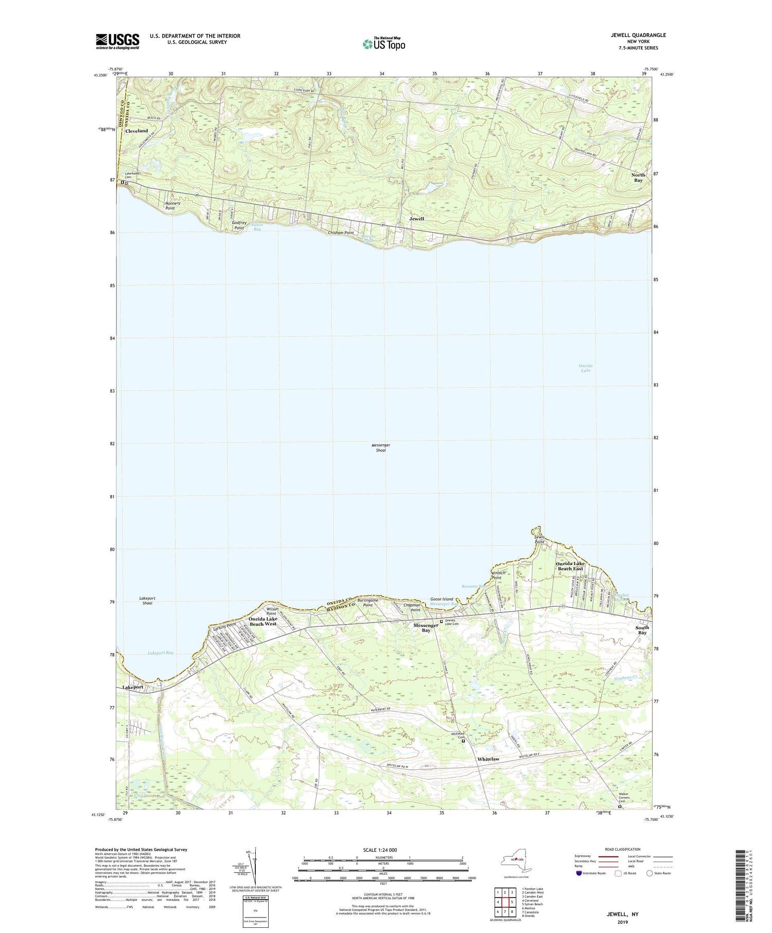 Jewell New York US Topo Map Image