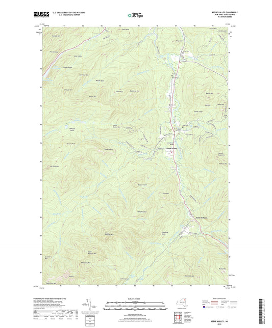 Keene Valley New York US Topo Map Image