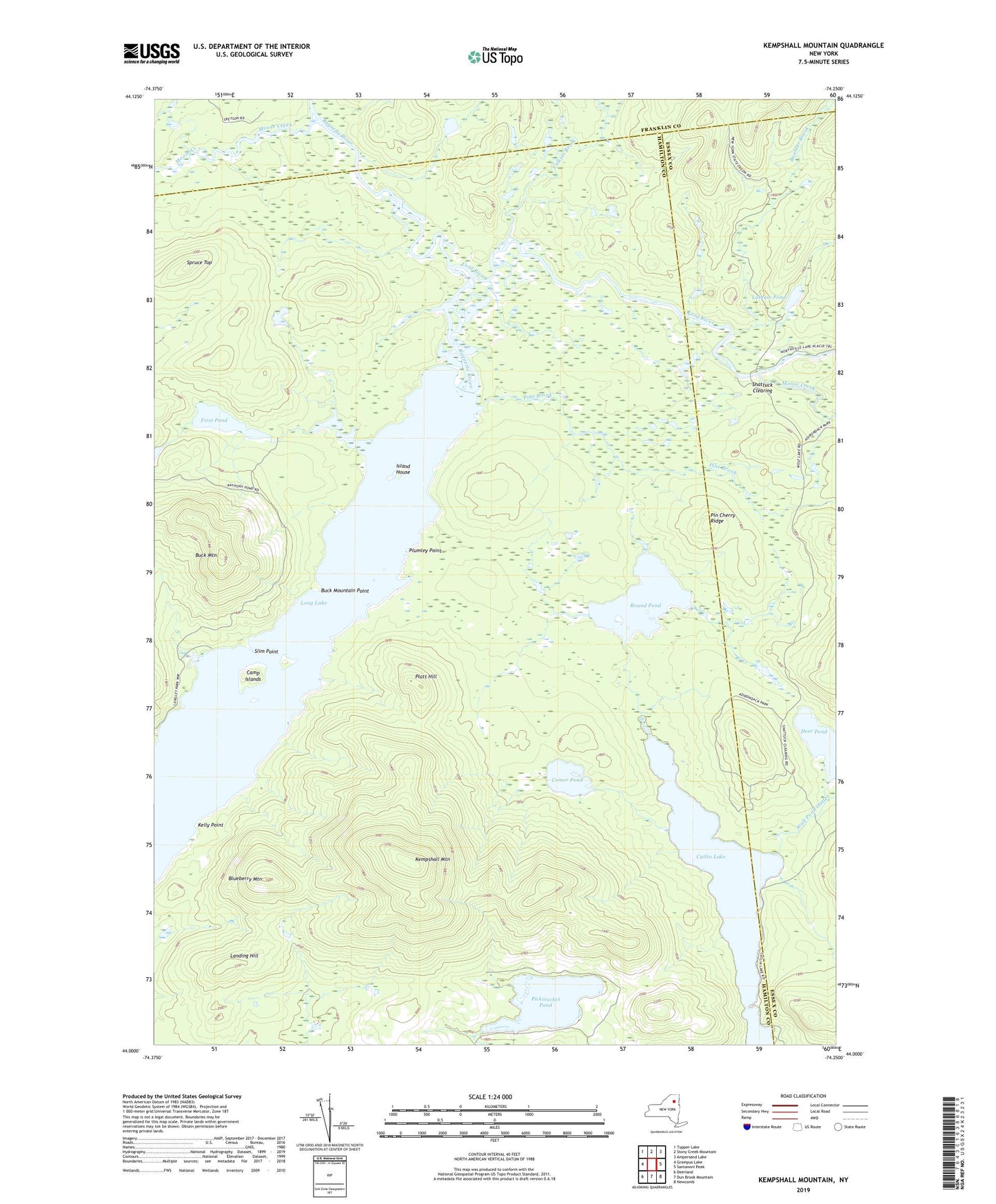 Kempshall Mountain New York US Topo Map Image