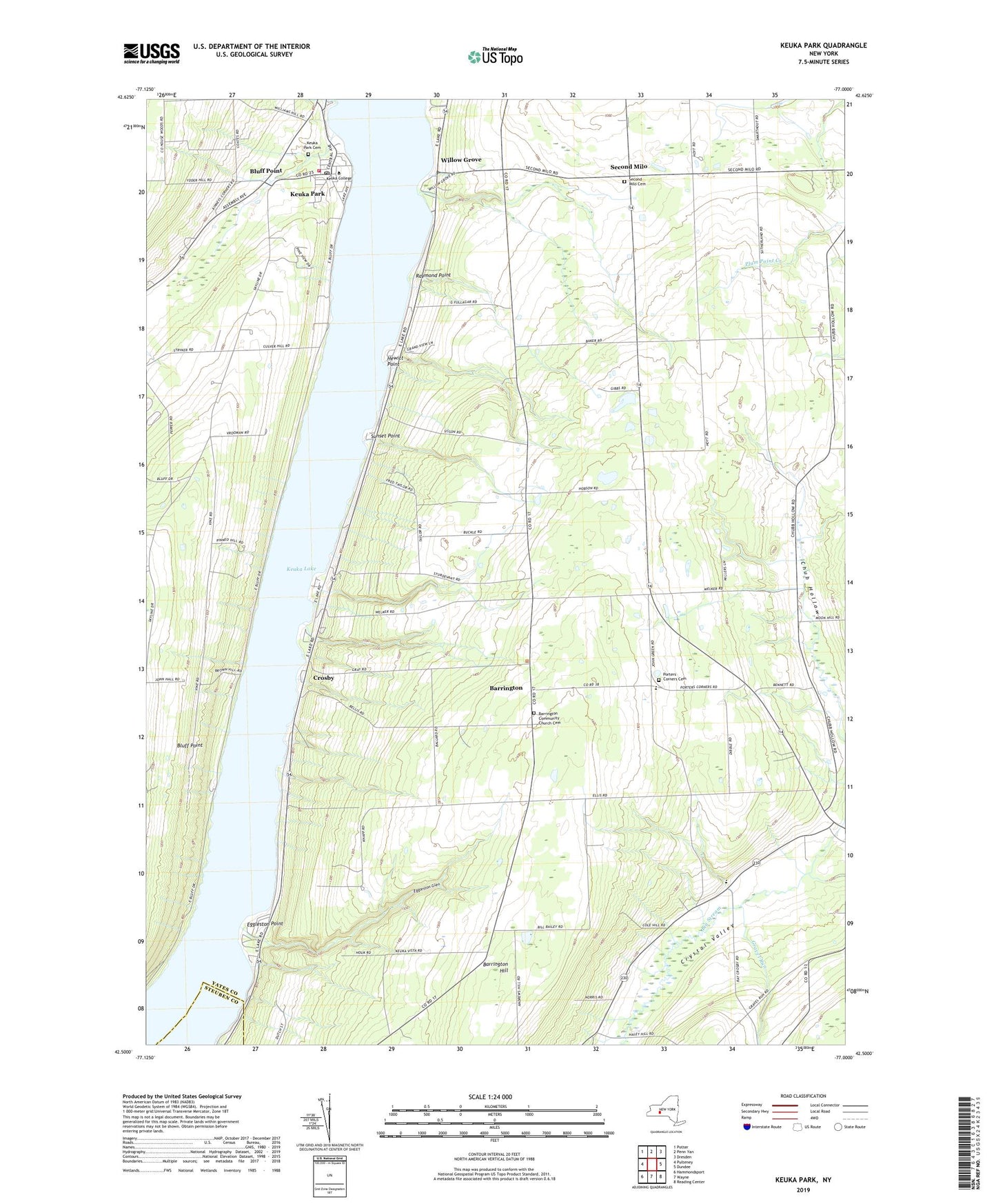 Keuka Park New York US Topo Map Image
