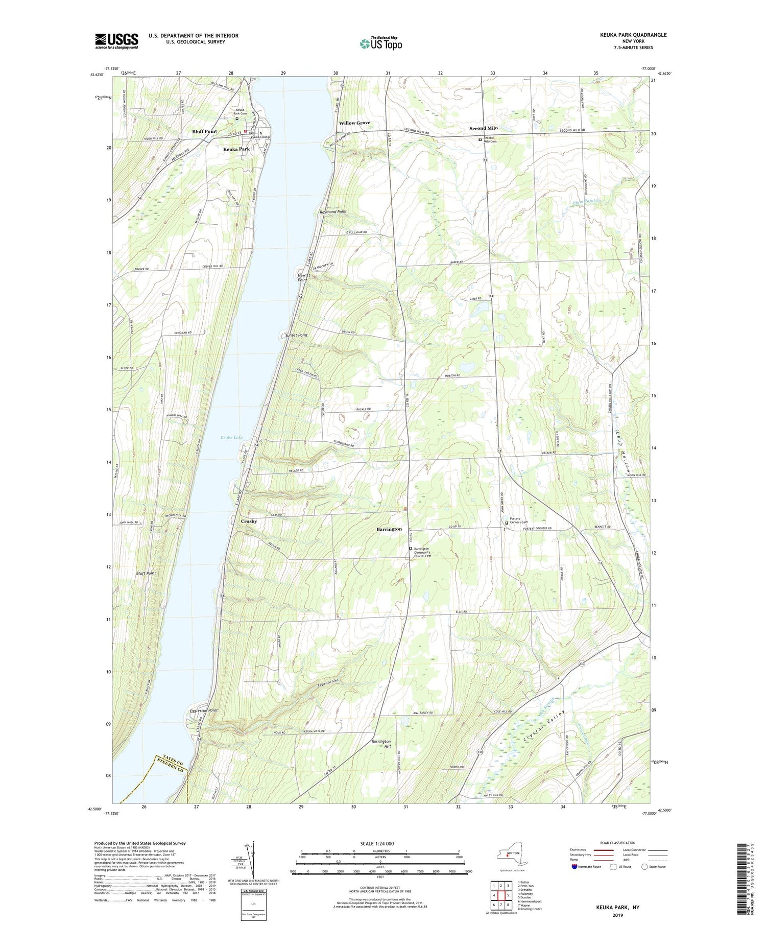 Keuka Park New York US Topo Map Image