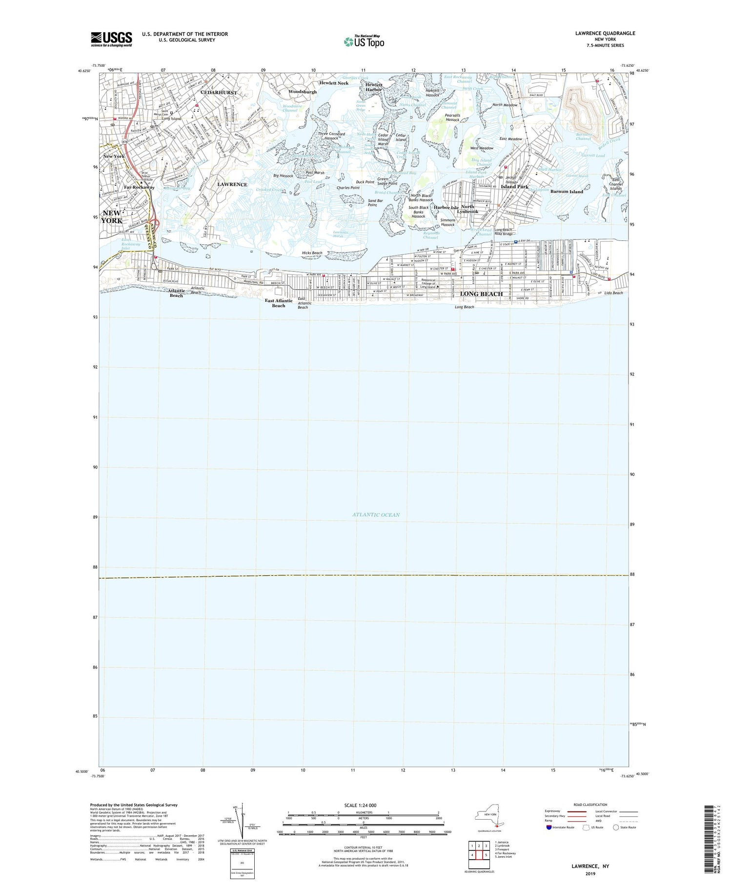 Lawrence New York US Topo Map Image