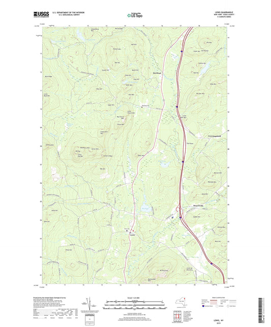 Lewis New York US Topo Map Image