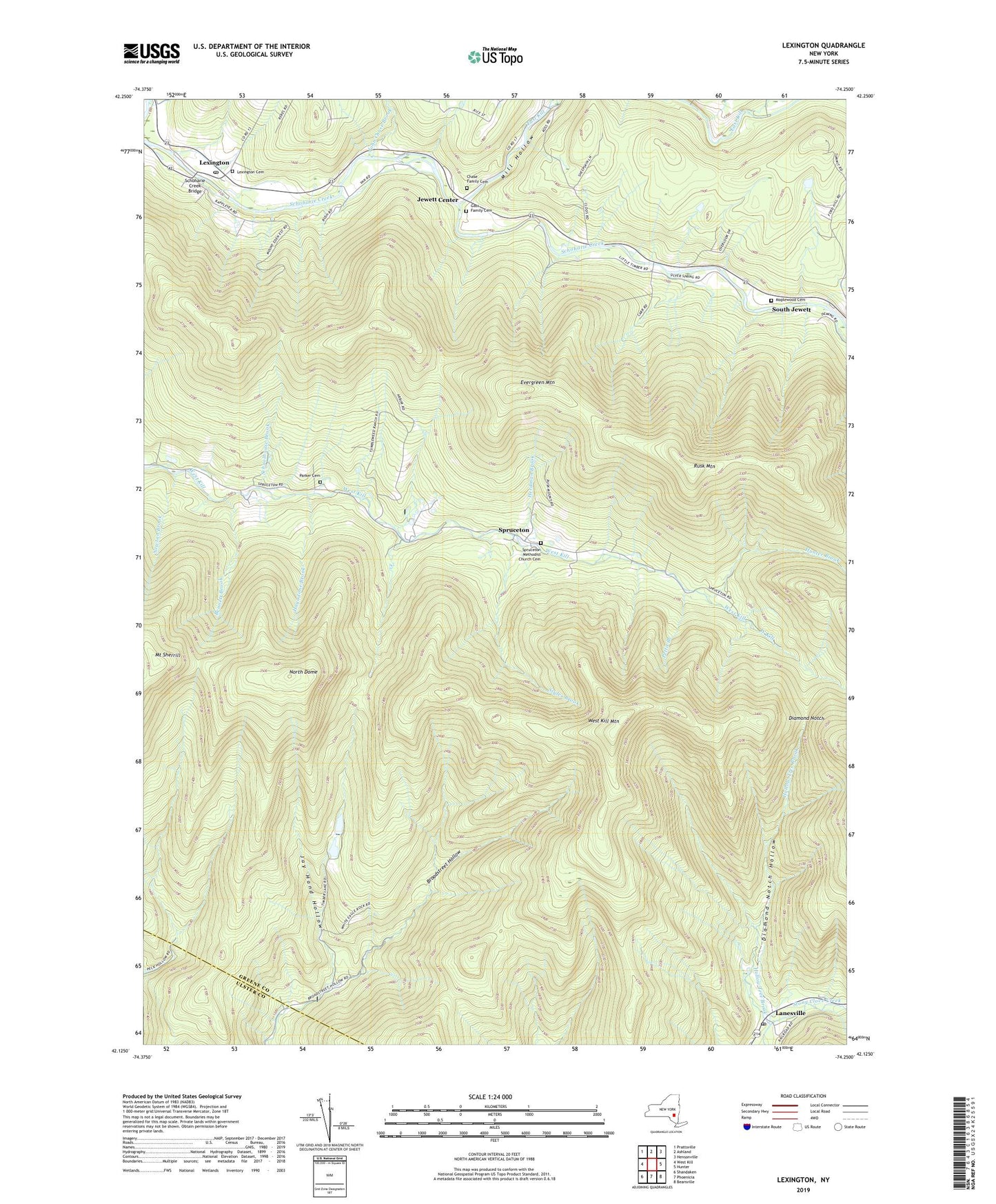 Lexington New York US Topo Map Image