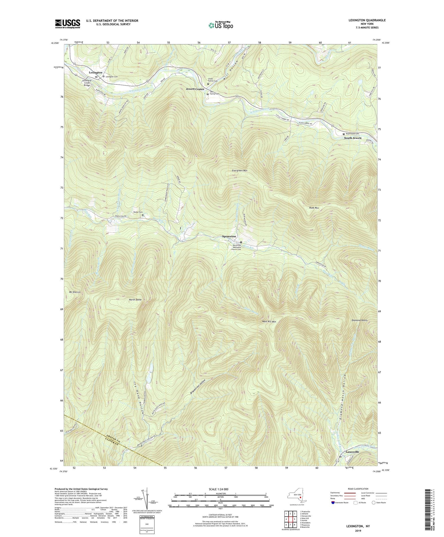 Lexington New York US Topo Map Image
