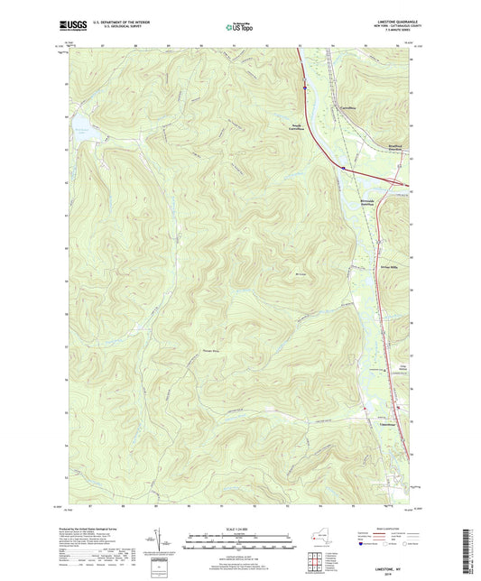 Limestone New York US Topo Map Image