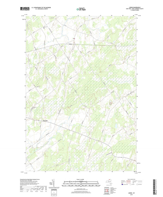 Lisbon New York US Topo Map Image