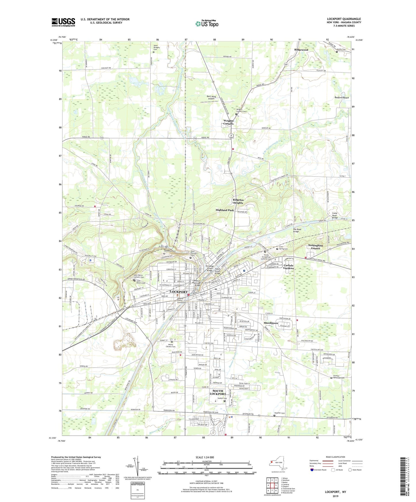 Lockport New York US Topo Map Image